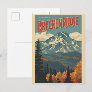 Carte Postale Breckenridge vintage Colorado Montagne Rocheuse