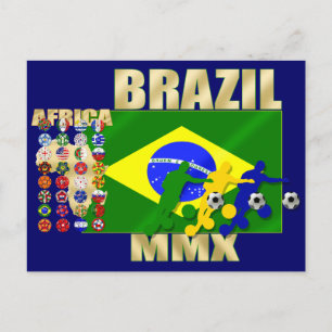 Carte Postale Brésil 32 Pays Qualification 2010 cadeaux de footb