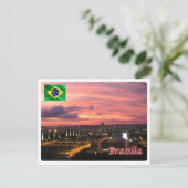 Carte Postale Brésil - Brasilia par nuit - (Debout devant)