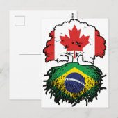 Carte Postale Brésil Brésil Brésil Canada drapeau des racines de (Devant / Derrière)