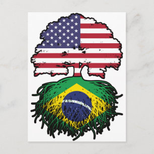 Carte Postale Brésil Brésilien Américain USA Arbre Racines Drape