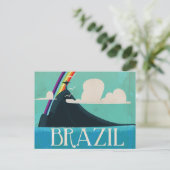 Carte Postale brésil christ l'affiche de voyage du rédempteur (Debout devant)