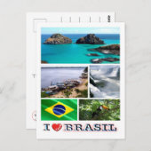 Carte Postale Brésil - I Love - (Devant / Derrière)