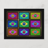 Carte postale Brésil Multihue Flags (Devant)