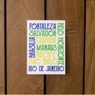 Carte Postale Brésil Noms de ville Rio de Janeiro Sao Paulo