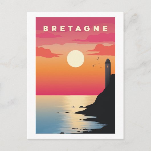 Carte Postale Bretagne - Affiche Vintage - Breton - Bzh - Breizh (Devant)