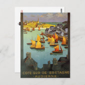 Carte Postale Bretagne vintage, Audierne, France - (Devant / Derrière)