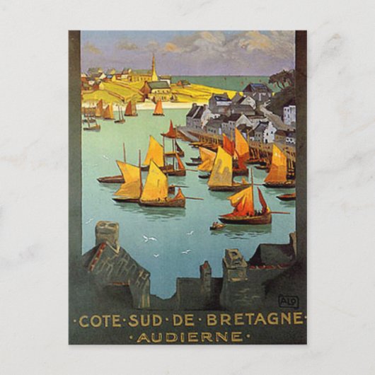Carte Postale Bretagne vintage, Audierne, France - (Devant)