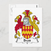 Carte Postale Brett Family Crest (Devant / Derrière)