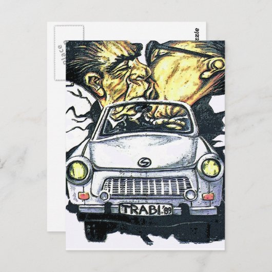Carte Postale Brezhnev & Honecker, Trabant Car, Berlin (pst. (Devant / Derrière)