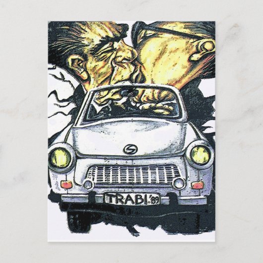 Carte Postale Brezhnev & Honecker, Trabant Car, Berlin (pst. (Devant)