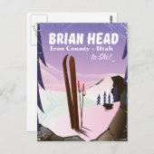 Carte Postale Brian Head, Iron comté Utah, USA poster ski (Devant / Derrière)