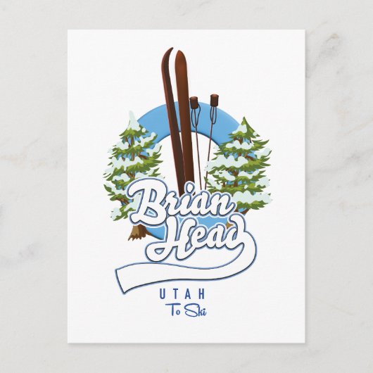 Carte Postale Brian Head Utah pour le logo de ski (Devant)