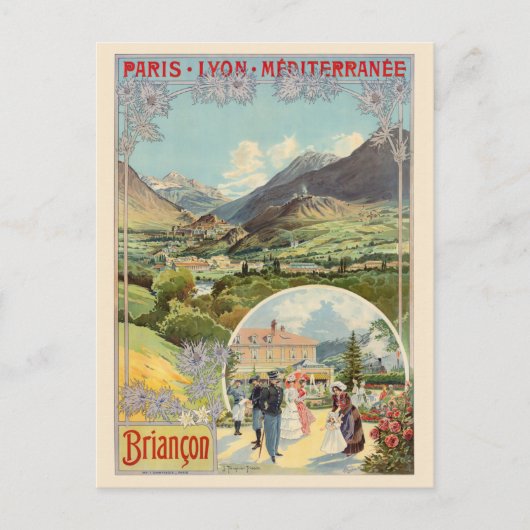 Carte Postale Briancon France Vintage Poster 1901 (Devant)