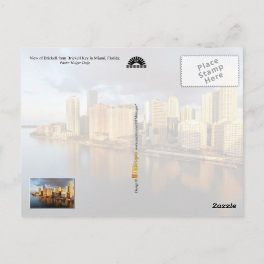 Carte Postale Brickell Skyline à Miami, Floride (Dos)