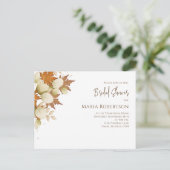 Carte Postale Bridal Shower Autumn Fall Elegant Greenery Leaves (Debout devant)