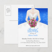 Carte Postale Bridal Shower blue invitation (Devant / Derrière)