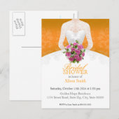 Carte Postale Bridal Shower orange invitation (Devant / Derrière)