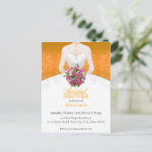 Carte Postale Bridal Shower orange invitation (Debout devant)