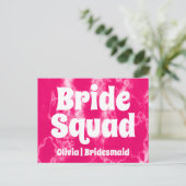 Carte Postale Bride Squad | Demoiselle d'honneur rose vif pour l (Debout devant)