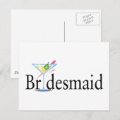 Carte Postale Bridesmaid Martini Black (Devant / Derrière)
