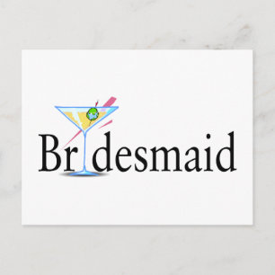 Carte Postale Bridesmaid Martini Black