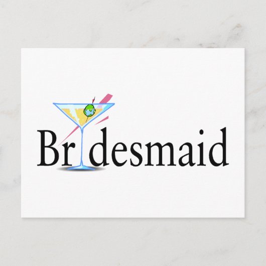 Carte Postale Bridesmaid Martini Black (Devant)