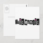 Carte Postale Bridesmaid (noir sq) (Devant / Derrière)