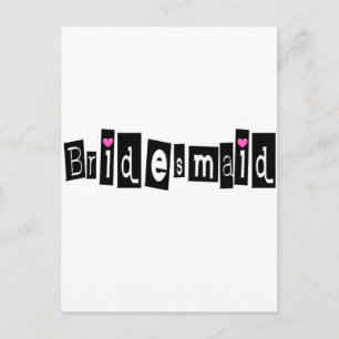 Carte Postale Bridesmaid (noir sq)