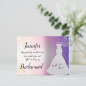 Carte Postale Bridesmaid Pretty Rose avec robe Mariage (Debout devant)