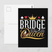 Carte Postale Bridge Queen Card Game Women (Devant / Derrière)