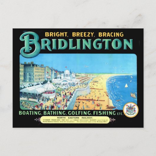 Carte Postale Bridlington au bord de la mer (Devant)