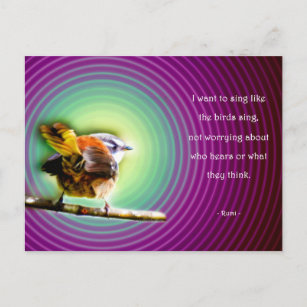 Carte Postale Briefkaart Rumi - Chante comme les oiseaux