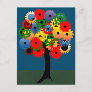 Carte Postale Bright and Colorful Mechanical Gear