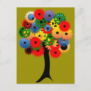 Carte Postale Bright and Colorful Mechanical Gear