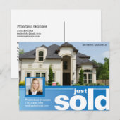 Carte Postale Bright blue Juste vendu annonce immobilière modèle (Devant / Derrière)
