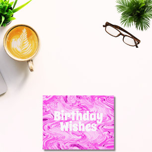 Carte Postale Bright Bold Moderne Rose Joyeux Anniversaire