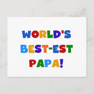 Carte Postale Bright Colours World's Best Papa Tshirts and Gifts