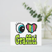 Carte Postale Bright Eye Heart I Love Graffiti (Debout devant)