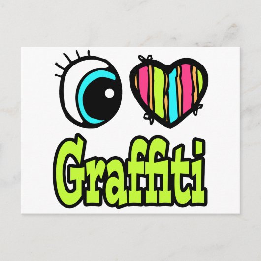 Carte Postale Bright Eye Heart I Love Graffiti (Devant)