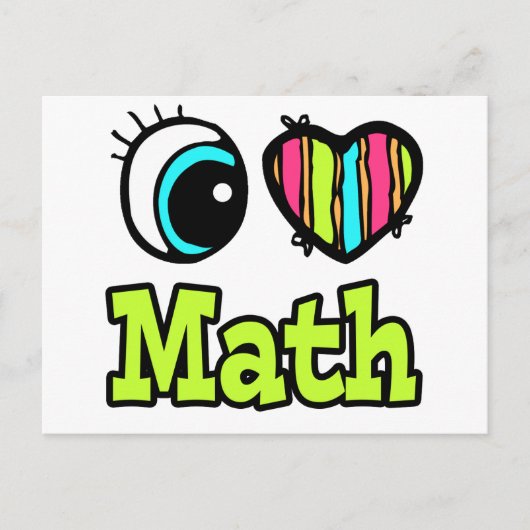 Carte Postale Bright Eye Heart J'adore Les Maths (Devant)