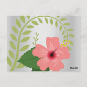 CARTE POSTALE BRIGHT FLAMANT HIBISCUS ARGENT OR ANNIVERSAIRE INV (Dos)