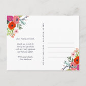 Carte Postale Bright Floral Graduation Merci photo (Dos)