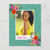 Carte Postale Bright Floral Graduation Merci photo (Devant)