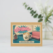 Carte Postale Bright Future Retro Atomic Diner Star Latte (Debout devant)