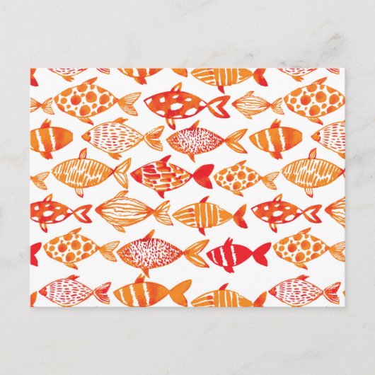 Carte Postale Bright Orange Watercolor Fish (Devant)