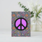 Carte Postale Bright Paisley sur Flat Black (Debout devant)