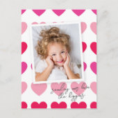 Carte Postale Bright Pink Hearts Budget Photo Saint-Valentin (Devant)