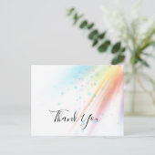 Carte Postale Bright Rainbow Bubble Light LGBTQ Merci (Debout devant)