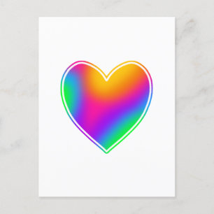 Carte Postale Bright Rainbow Heart Blank